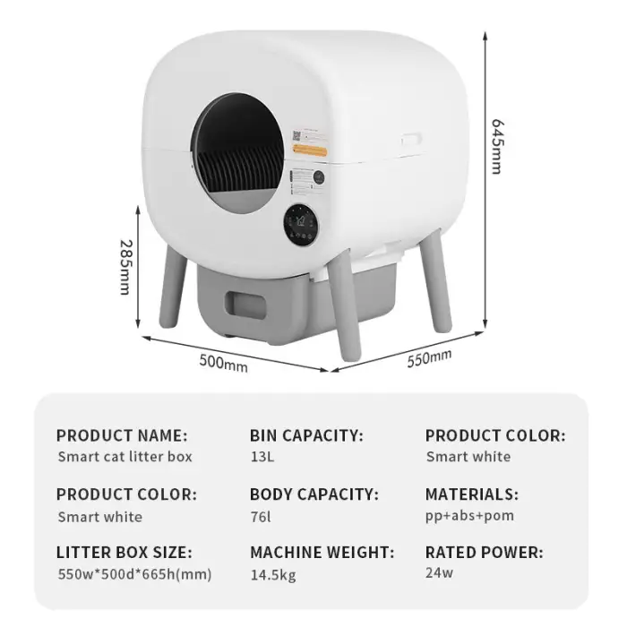 Pet Products Supplier App Control Intelligent Smart Self Cleaning Litter Box For Cats Automatic Cat Toilet Litter Box