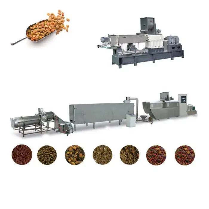 2000 Kg Per Hour Pet Dog Cat Food Extruder Making Machine Production Line