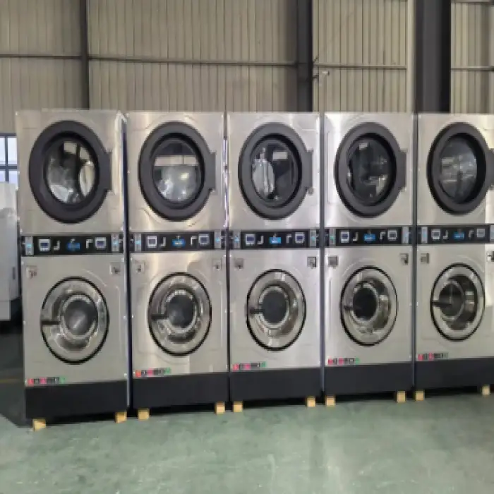 Laundromat Commercial Laundry Equipment Coin Operated Stacked Washing Machine and Drying Machine