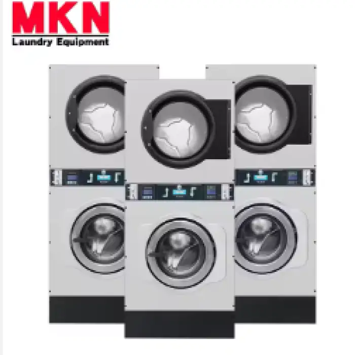 Laundromat Commercial Laundry Equipment Coin Operated Stacked Washing Machine and Drying Machine