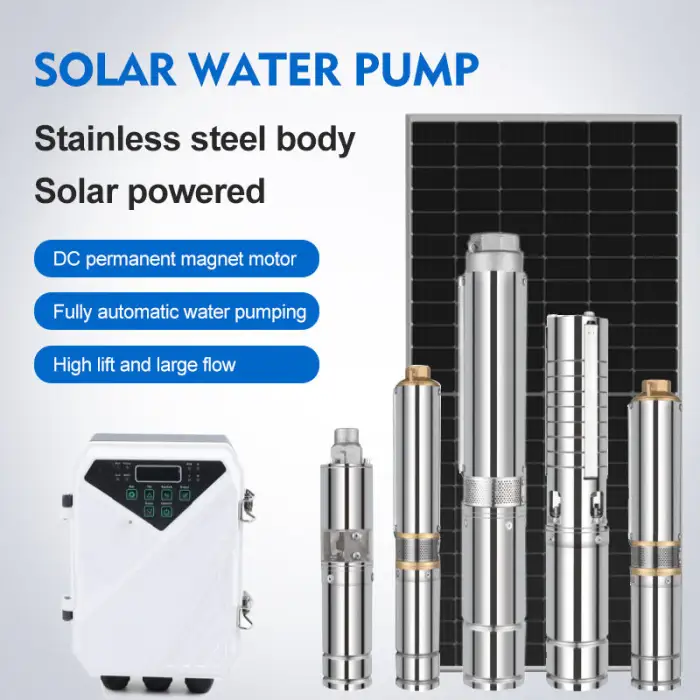 750W Stainless Steel Submersible Pump Solar Water System