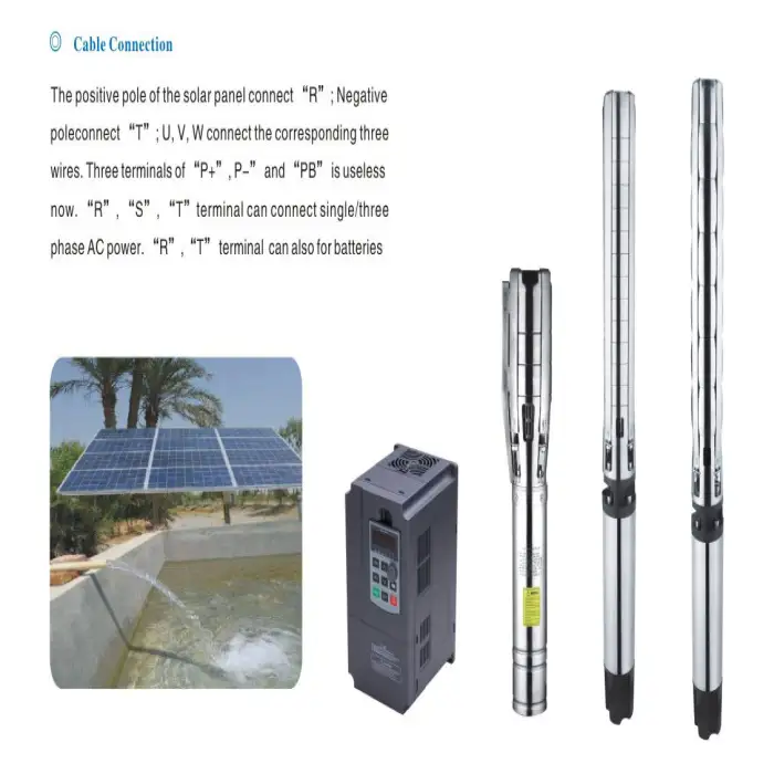 Submersible Deep Well Pump DC Solar Power Borehole Water Pump System for Irrigation