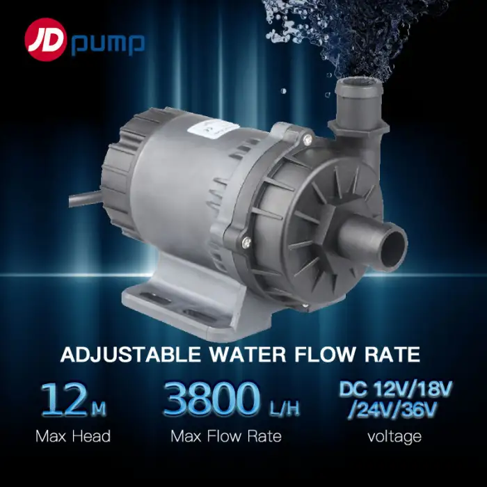 JDPUMP WP-DC60 12V DC Mini Water Pump Motor Electric High Pressure Agriculture Water Pump Solar Water Pump 3200L/H-(DC60-12100) 10m