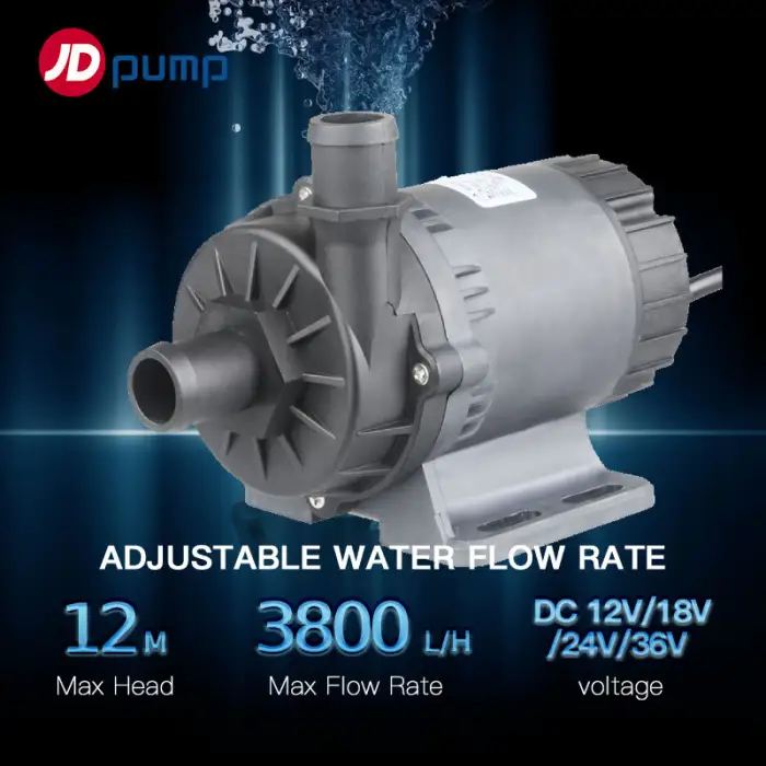 JDPUMP WP-DC60 12V DC Mini Water Pump Motor Electric High Pressure Agriculture Water Pump Solar Water Pump 3200L/H-(DC60-12100) 10m