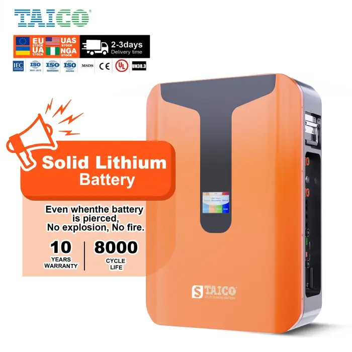 TAICO 51.2V 100AH LiFePO4 Wall-Mounted Battery for Solar & Backup Systems