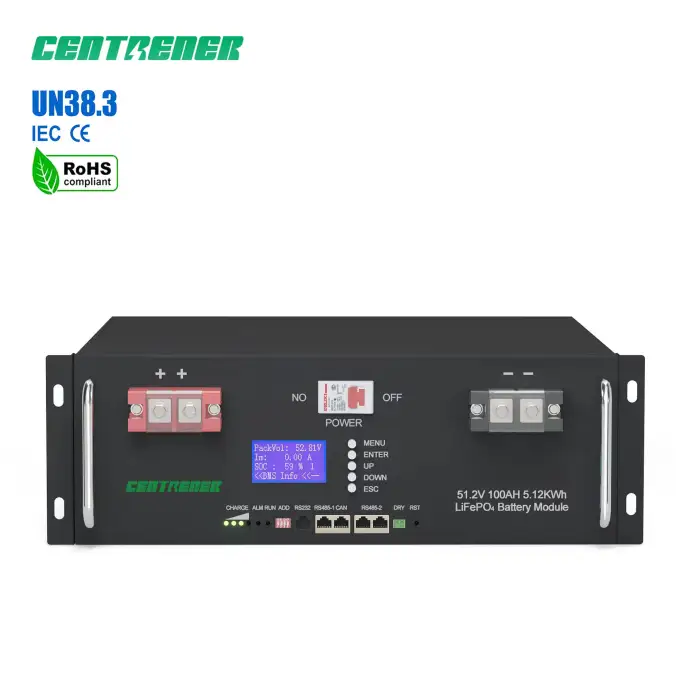 CENTRENER 12.8V 200AH LiFePO4 Rack-Mounted Battery