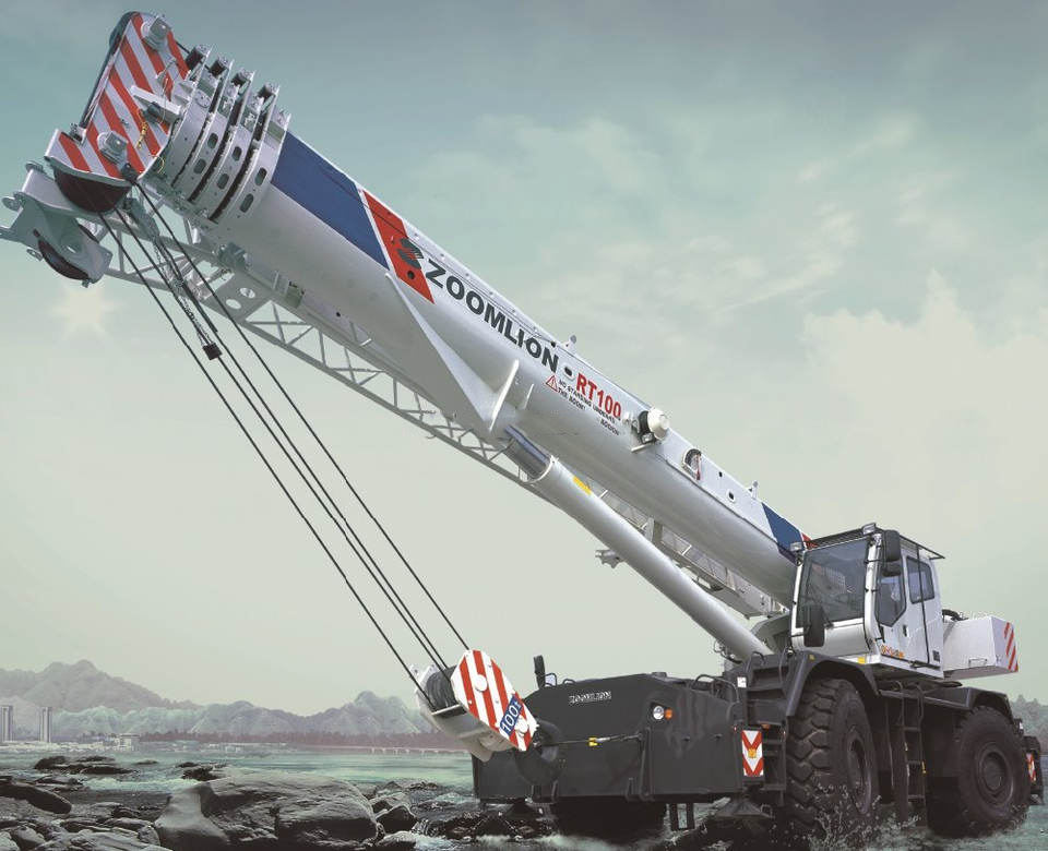 RT100 Rough terrain crane Lifting Machinery for construction