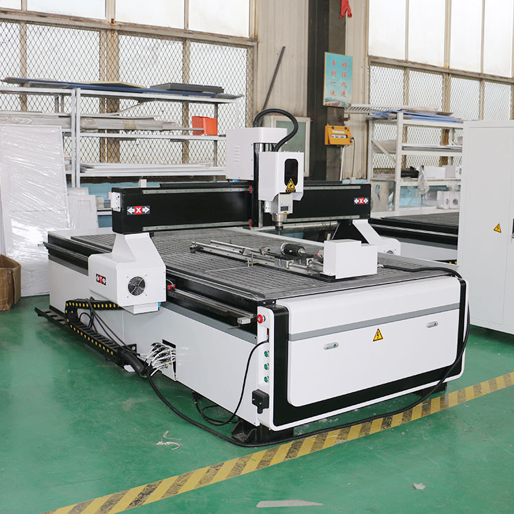 Wood engraving 6KW air-cooling spindle Four axis rotation cutting single head 3d cnc router machine