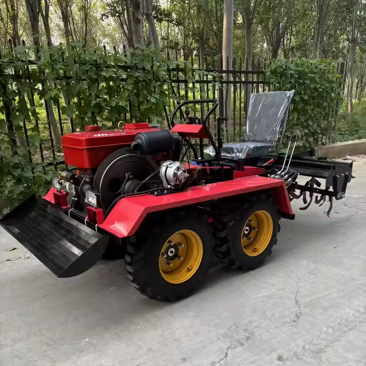 25HP tractor with 4 farm tools (soil shovel, rotary tiller, ditching machine, backfilling machine)