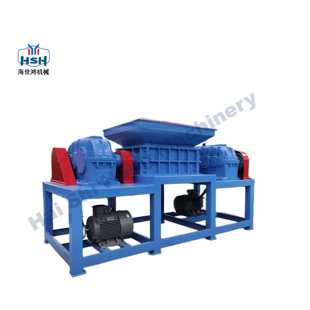 Plastic Recycling Shredding Waste Fabric Twin Shaft Shredder