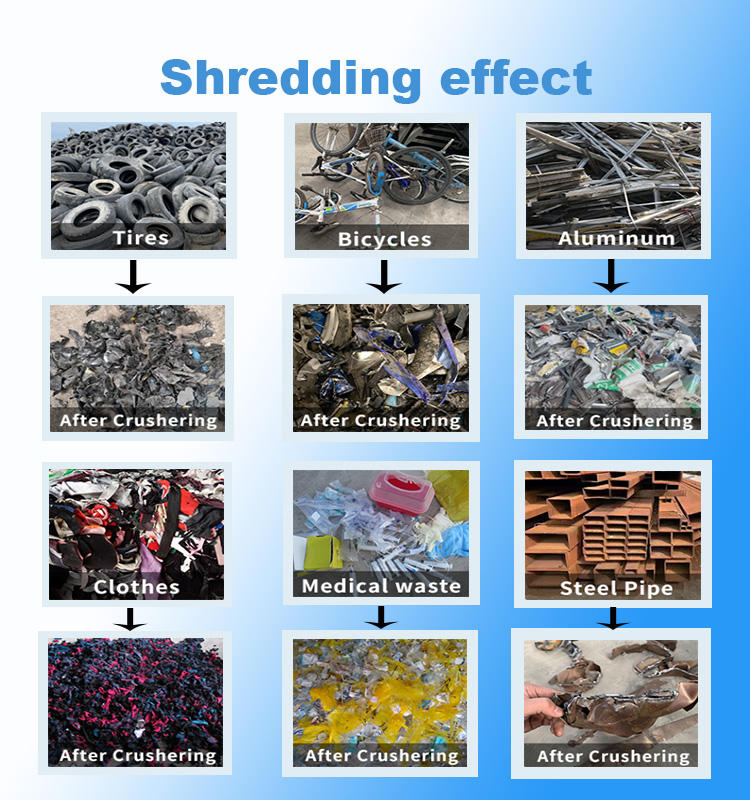 Plastic Recycling Shredding Waste Fabric Twin Shaft Shredder