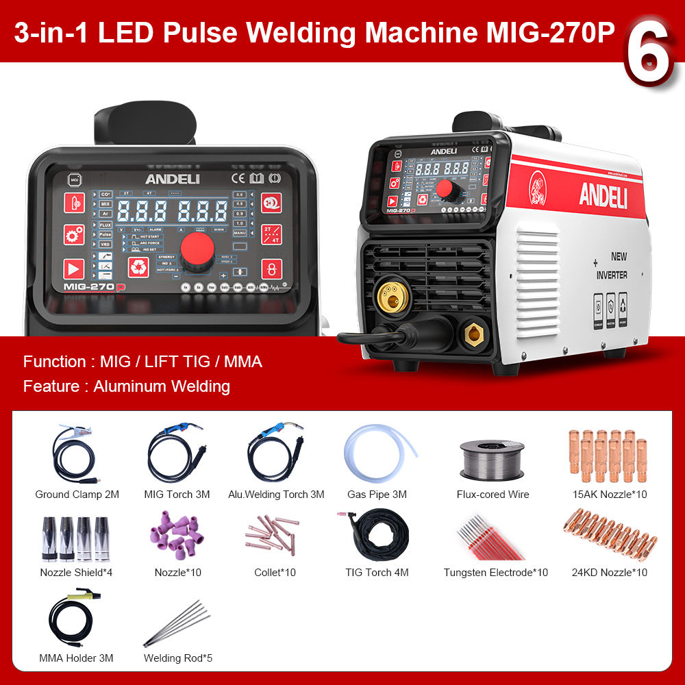 ANDELI MIG-270P 3 in 1 Stainless Steel Welding Machine