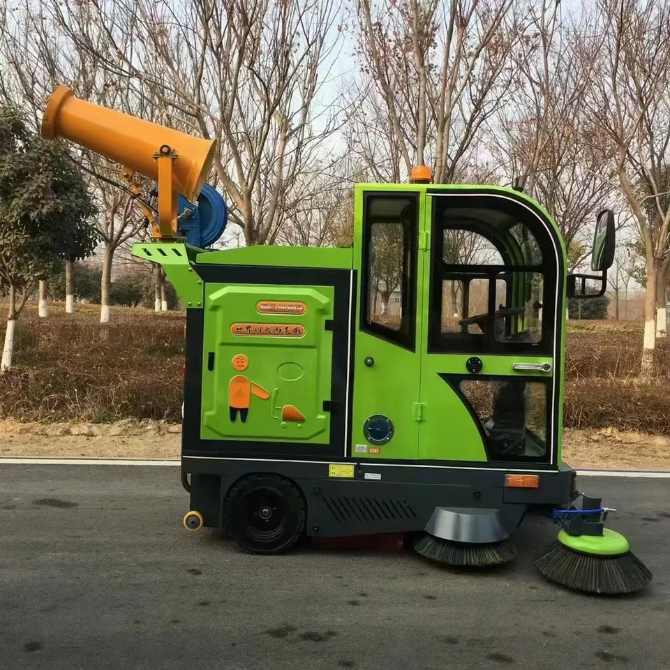 Industrial Electric Floor Cleaning Machine 4 Wheels Road Sweeper