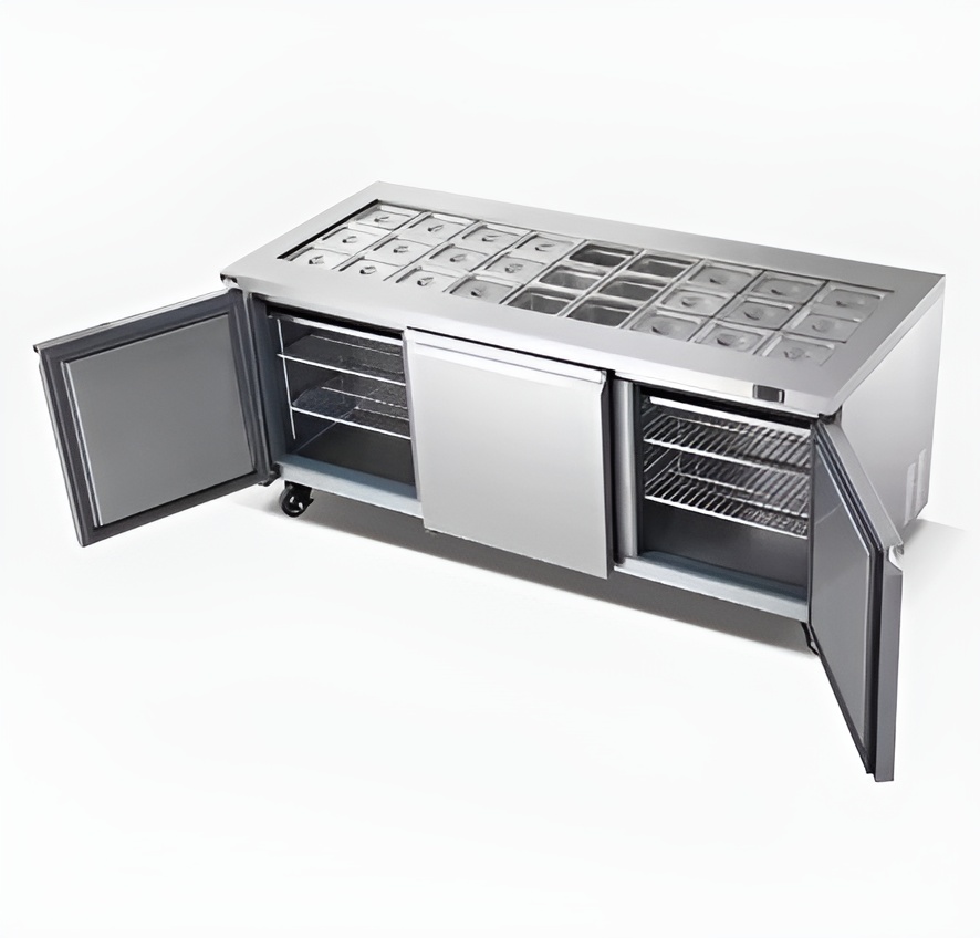 Stainless Steel Salad Bar Refrigerator