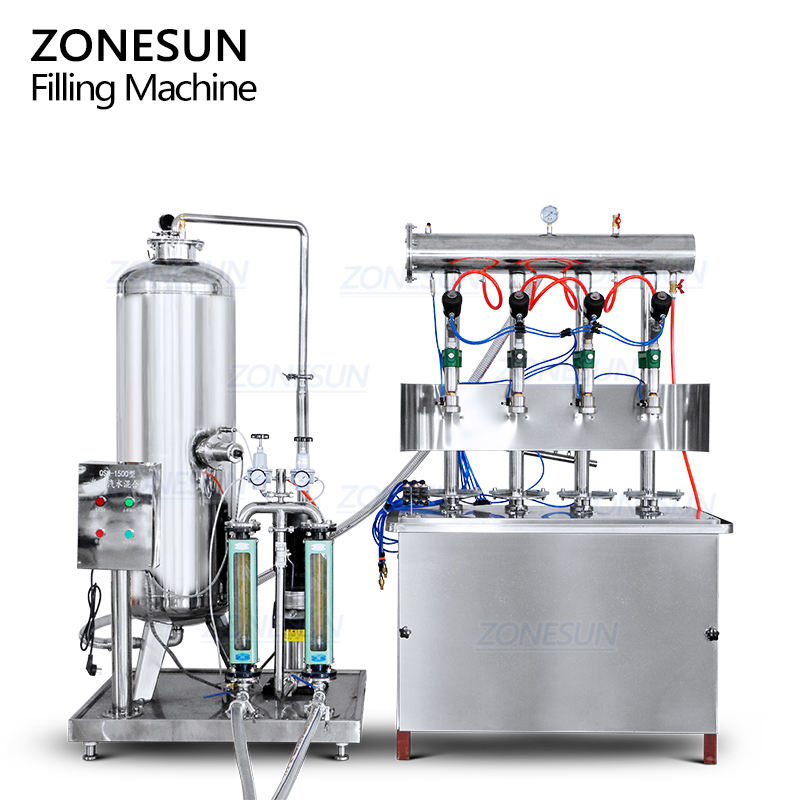 ZONESUN ZS-CF4 Semi-automatic 4 Heads Isobar Filling Machine: