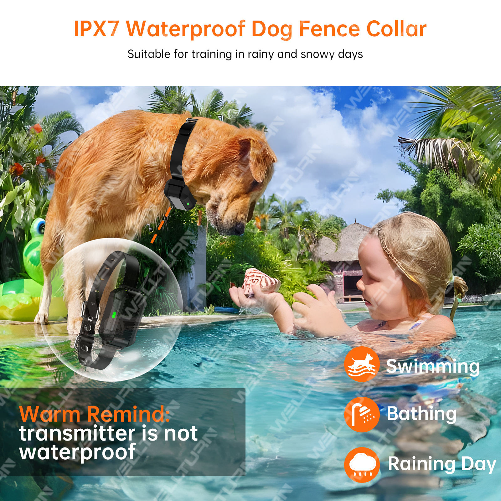 Patented  10-120 FT Electric Dog Collar Fence System Indoor Outdoor Wireless Dog Fence Shock Pet Training Supplies