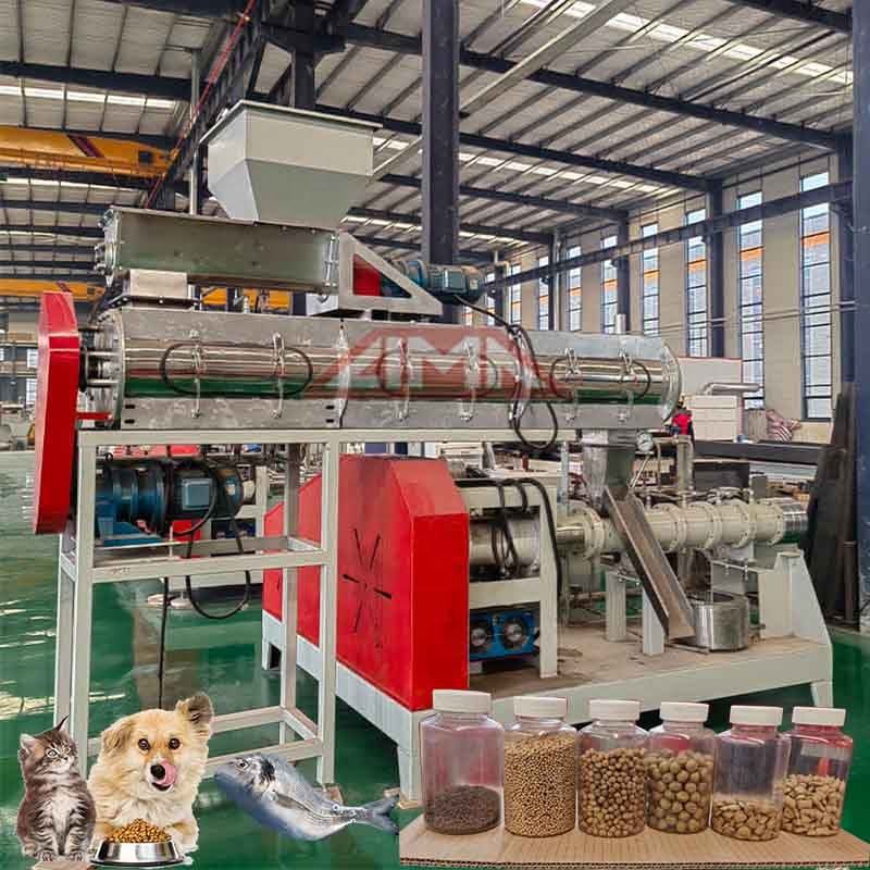 LIMA Pet Shrimp Animal Feed Pellet Production Line 55Kw 2 Tons Per Hour Floating Fish Feed Extruder Machine