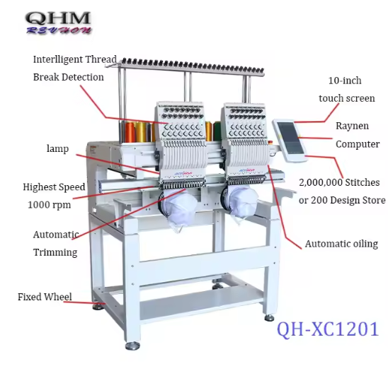 High Speed 2 Head Computer Intelligent Embroidery Machine