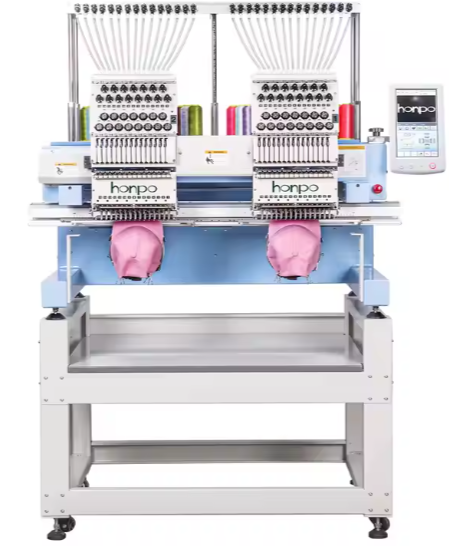 Honpo Computerized Embroidery Machine for 3D Caps, Clothes, and Flat Designs