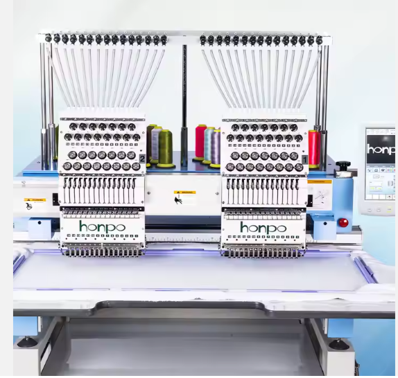 Honpo Computerized Embroidery Machine for 3D Caps, Clothes, and Flat Designs