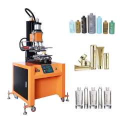 Auto Flat Round Plastic perfume bottle glass automatic hot foil stamping machine