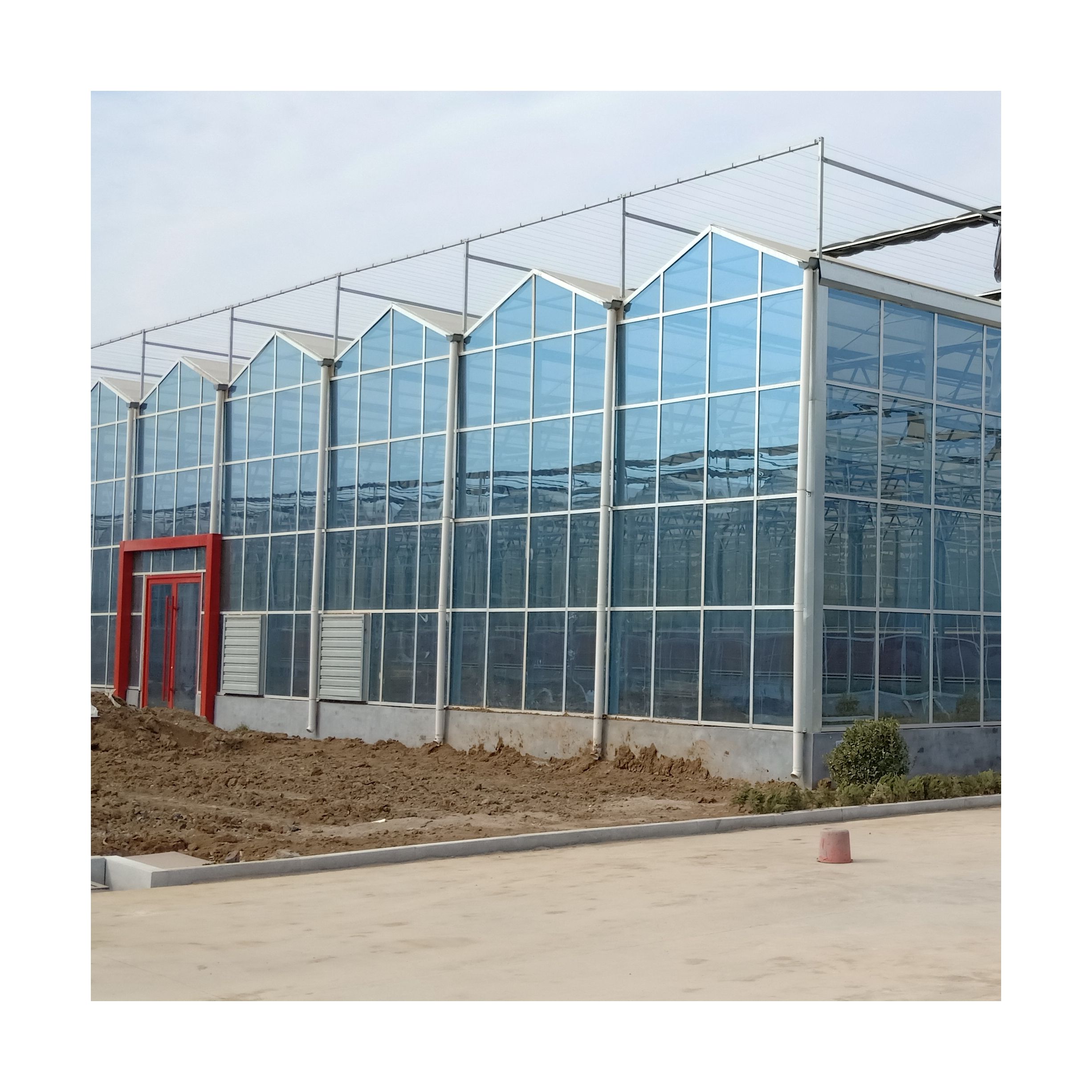 Tempered Multi-span Glass Greenhouse Pellet