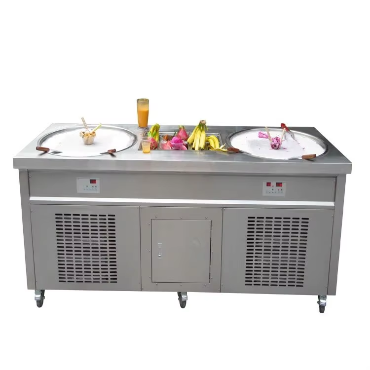 Double Pan Ice Cream Roll Machine