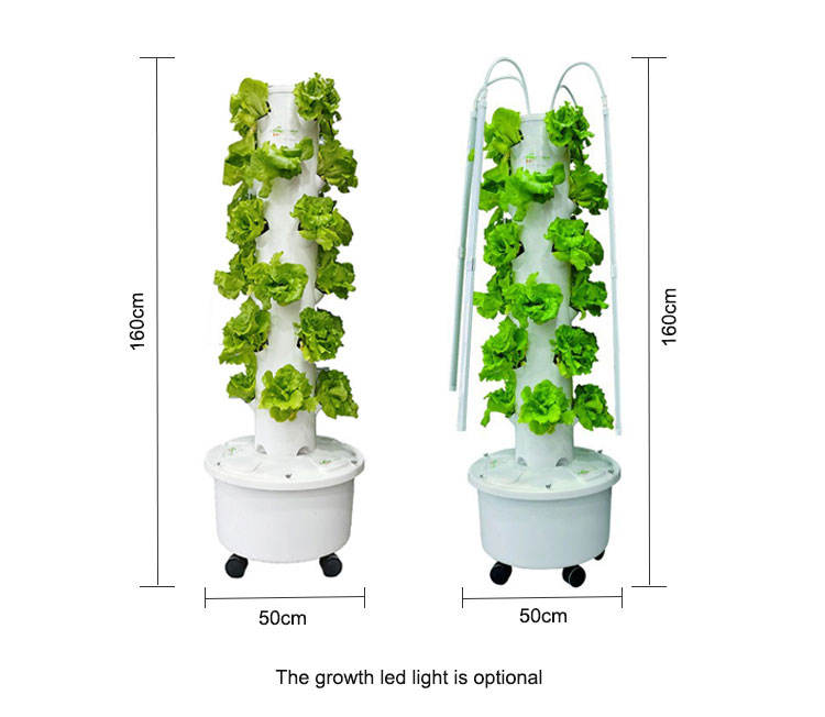 Vertical Hydroponic Garden Tower Farming Family Use Mini Indoor Hydroponic Aeroponic Growing Tower System