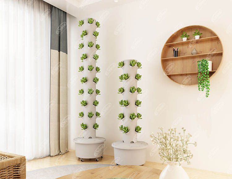 Vertical Hydroponic Garden Tower Farming Family Use Mini Indoor Hydroponic Aeroponic Growing Tower System