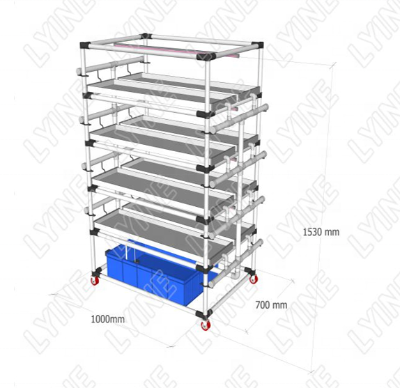 Lyine Fodder microgreen system Seed sprout grow Rack Seedling hydroponic system with trays with LED