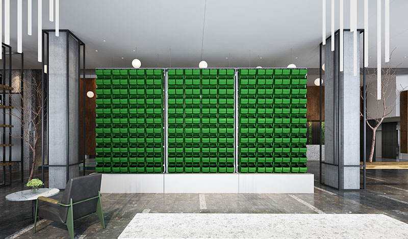 Multifunctional Combination Flower Greenwall Hydroponics System for Garden Office