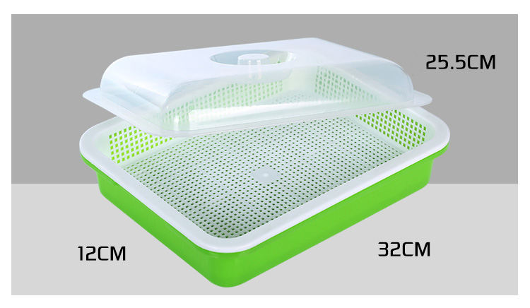 Seed Sprouter Tray PP Soil-Free Big Capacity Healthy Wheatgrass Grower with Lid Sprouting Kit