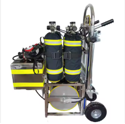 Trolley scba carbon fiber cylinder foldable self-contained breathing apparatus for fireman