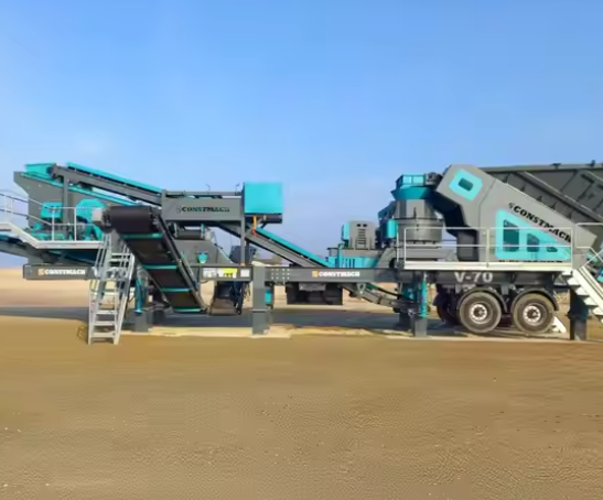 Mobile crushing and screening plant 100 tph sand making machinery for sale