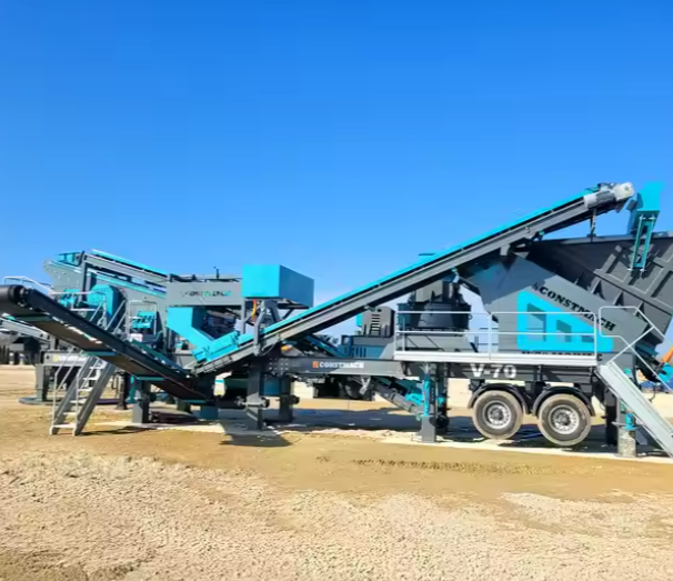 Mobile crushing and screening plant 100 tph sand making machinery for sale