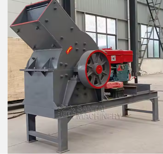 Diesel Engine Driven Pebble Crusher Marble Gold Ore Hammer Crusher