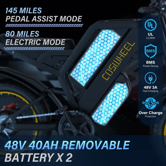 COSWHEEL GT20 PRO dual battery fatbike