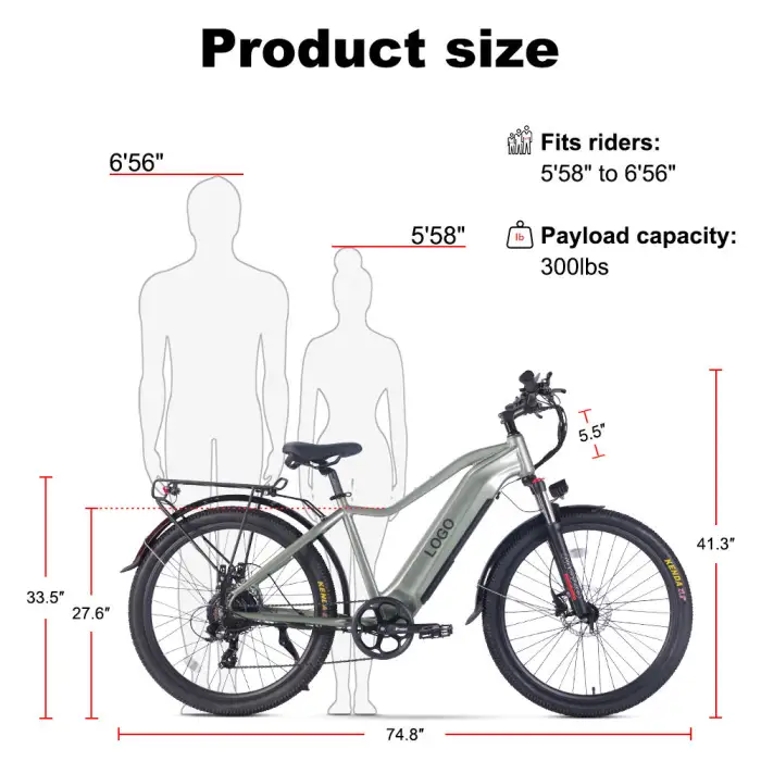 Ebike Off Road lithium ion 48V 15.6Ah Electric Bicycle 750W Long Distance Adults Mountain Electric Bike