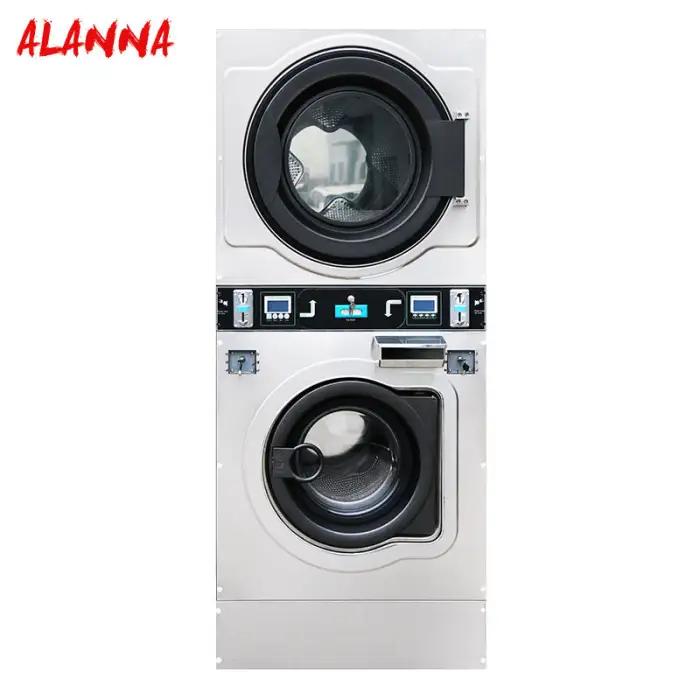 15kg 20kg 25kg Self - Service Laundry Equipment Coin Operated Washer Laundry Double Stacked Washer And Dryer Machine