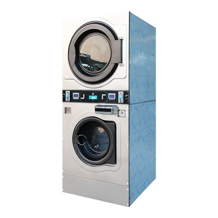 15kg 20kg 25kg Self - Service Laundry Equipment Coin Operated Washer Laundry Double Stacked Washer And Dryer Machine