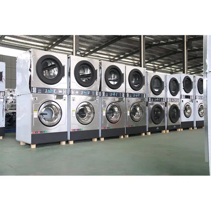 15kg 20kg 25kg Self - Service Laundry Equipment Coin Operated Washer Laundry Double Stacked Washer And Dryer Machine