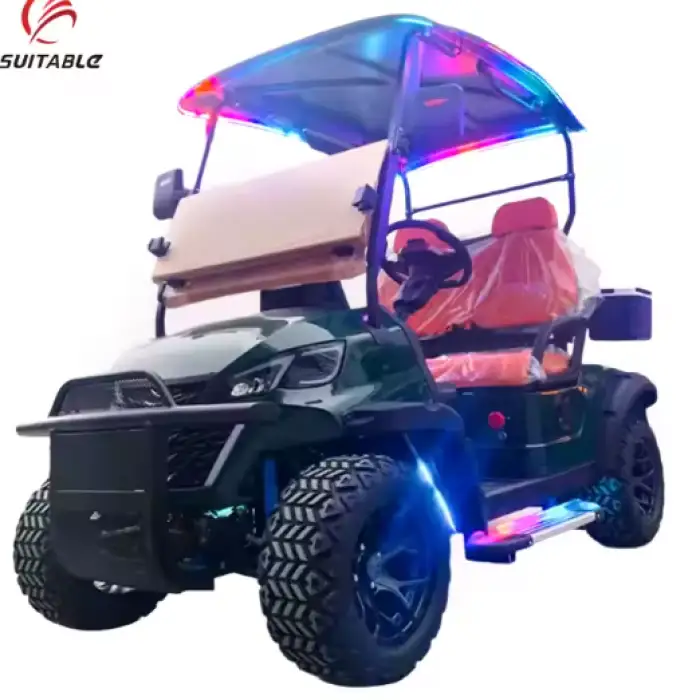 Electric Golf Cart with Buggy Tail 2 Seat Dot Certified Standing Position Caddie Equipped Electric Golf Cart