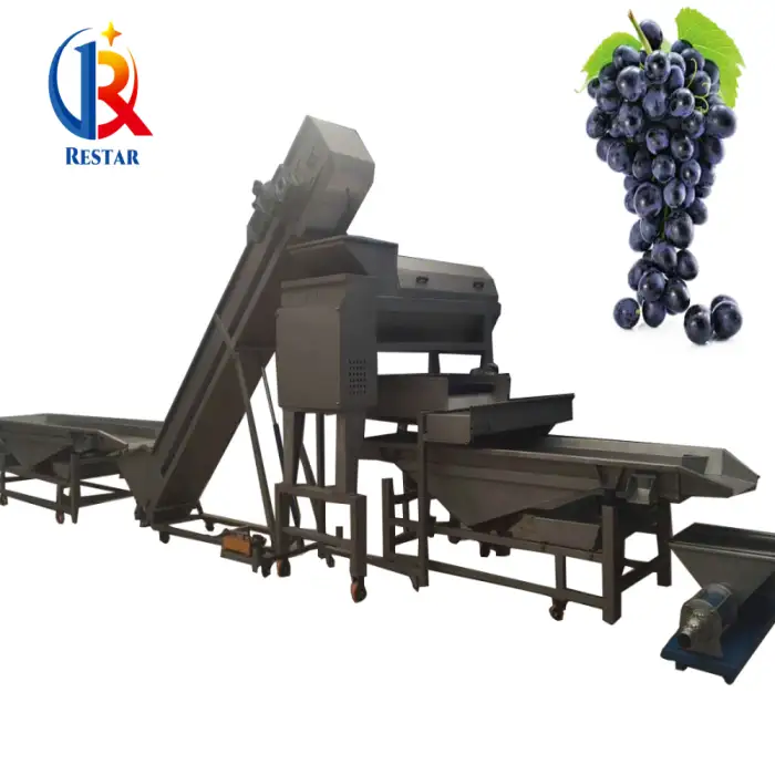 Large Commerical Scale Vibration Type Grape Stem Removing Machine With Screening And Roller Crushing Machine