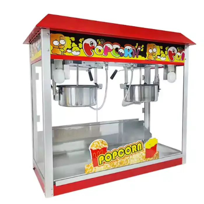 Automatic Double Pot Sweet Popcorn Maker Popcorn Making Machine