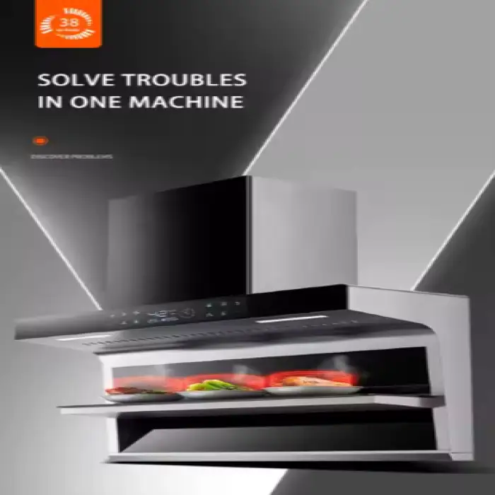 Home appliance kitchen Large suction top side double suction range hood 7-shaped