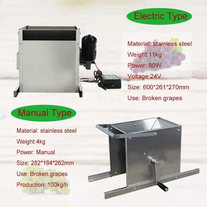 Stainless Steel Electric Grape Press Machine Double Rollers Grape Crushing Machine Blueberry Crusher