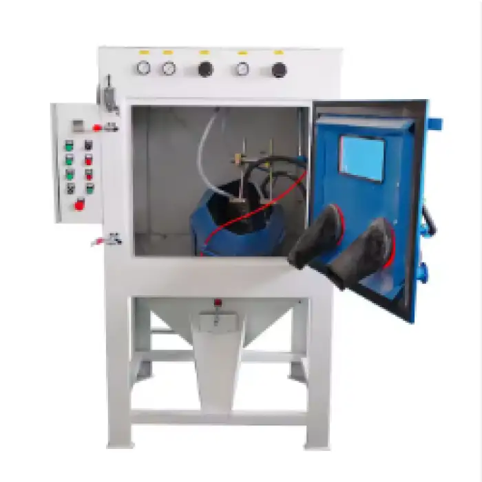 Automatic Sandblasting Cabinet,Industrial Tumbler Basket Abrasive Blasting Machine