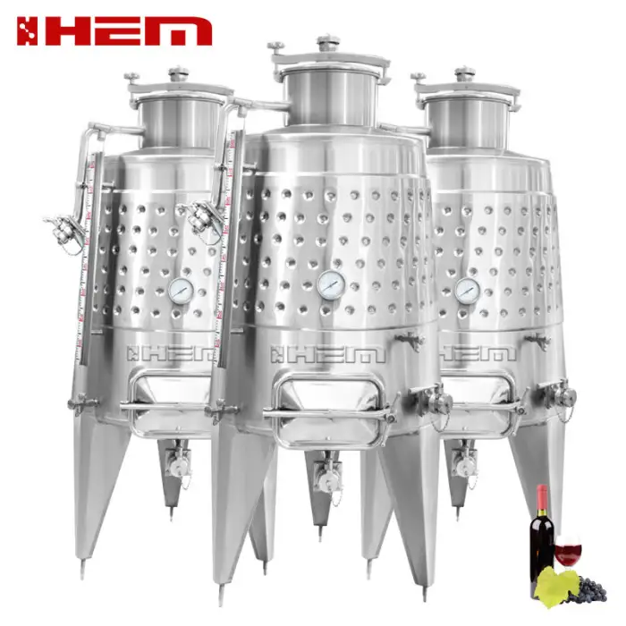 Sanitary Stainless Steel Fruit Cider Fermentation Tanks Floating Lid Wine Machinary Commercial Winery Equipment