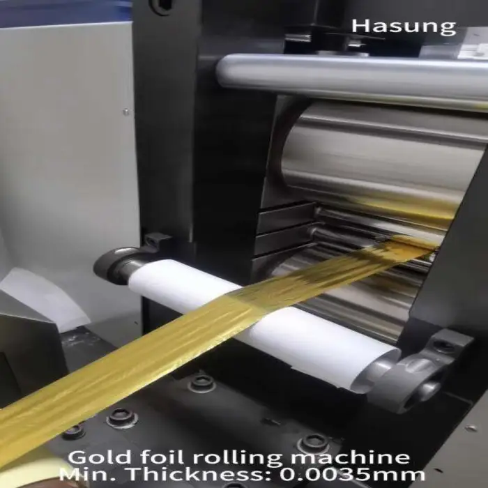 Hasung 4 Shafts Sheet Rolling Machine for Gold Leaf jewellery rolling mill roller with Siemens Touch Panel