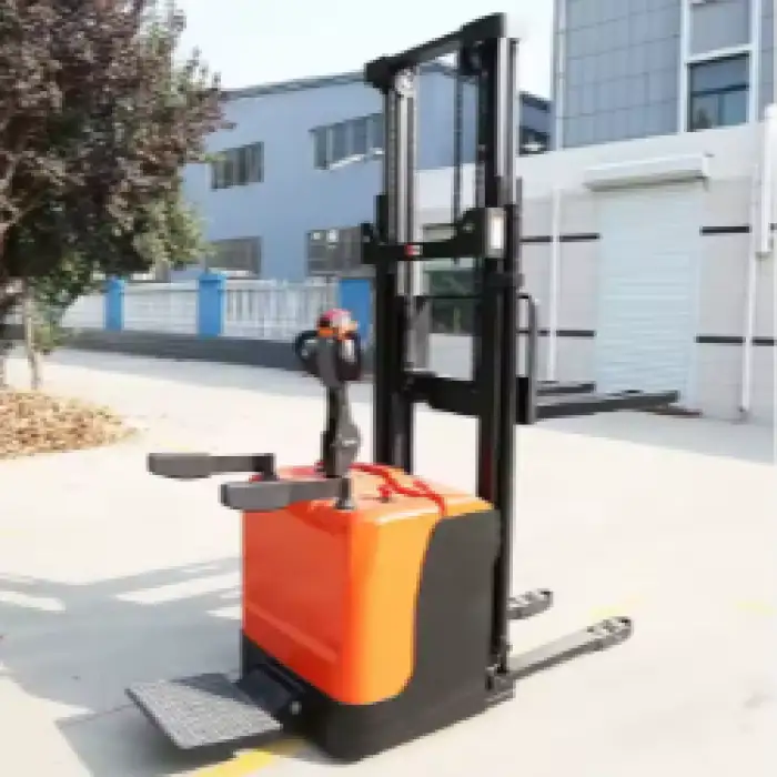 Self Loading Lifting Portable Telescopic Electric Full Electric All Electric Walking Forklift 1ton 1.5 Ton Pallet Stacker